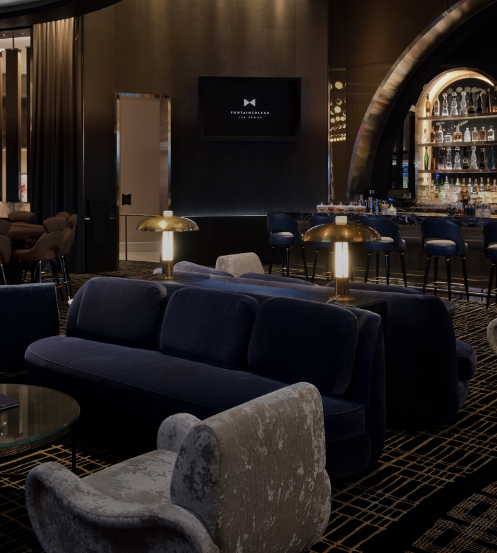 Couches, chairs and bar